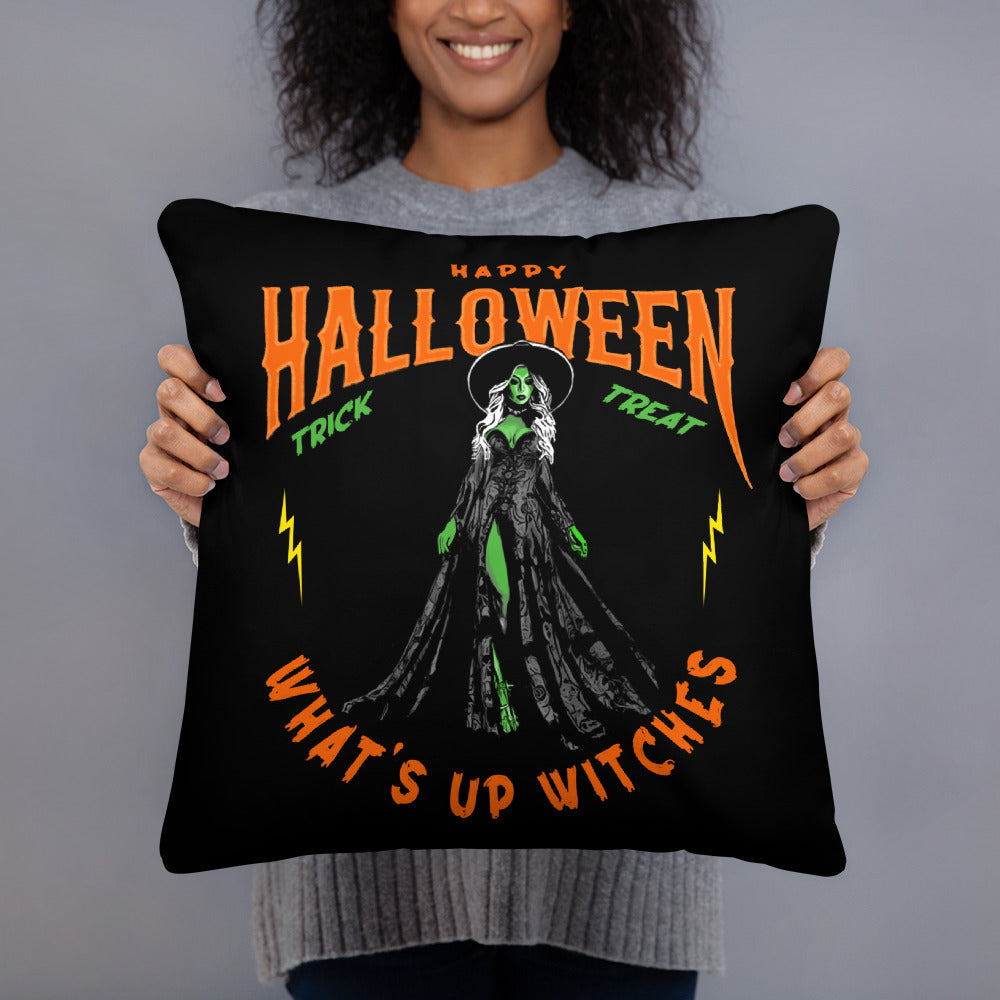 Halloween What up WitchesBasic Pillow