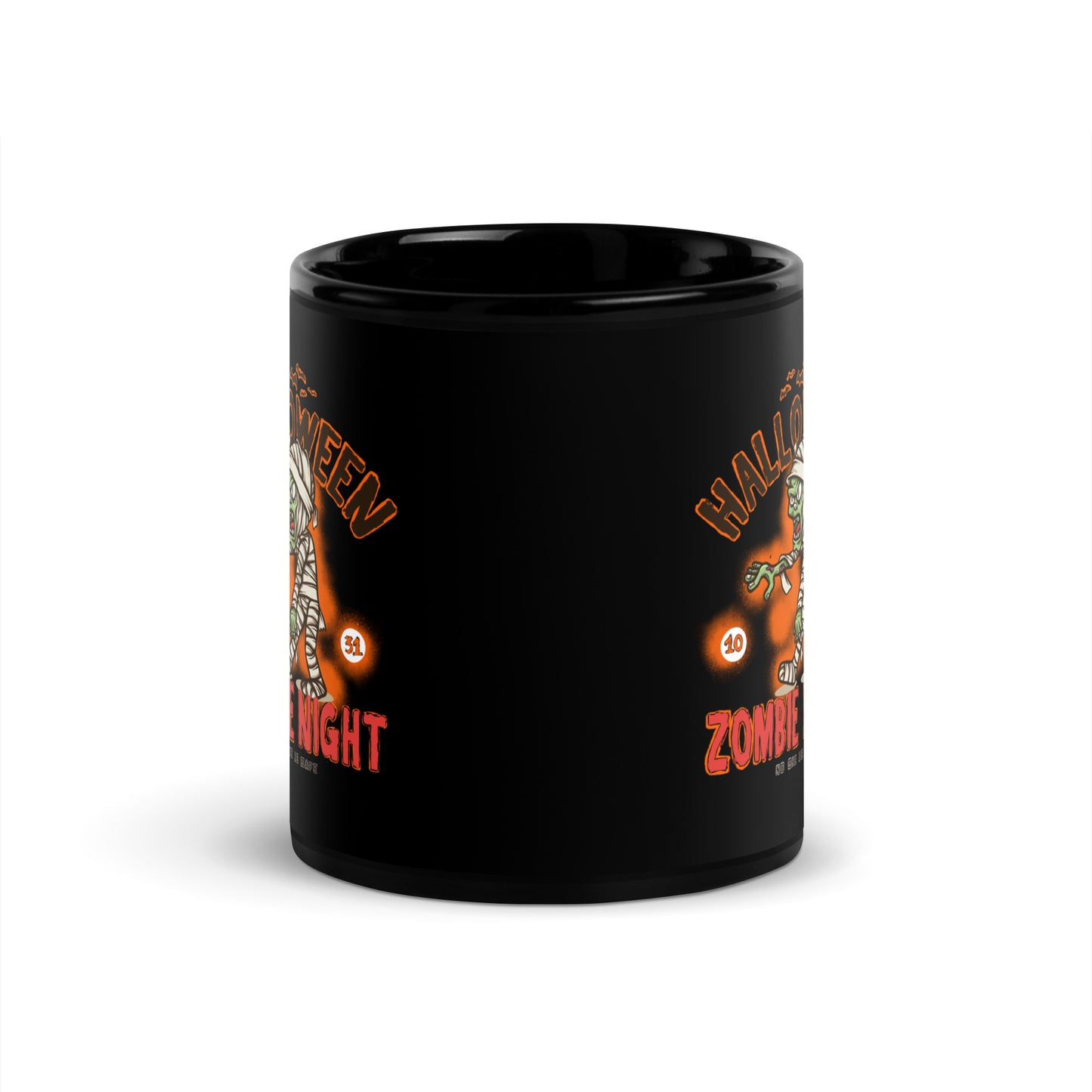 Halloween Zombie Night Black Glossy Mug