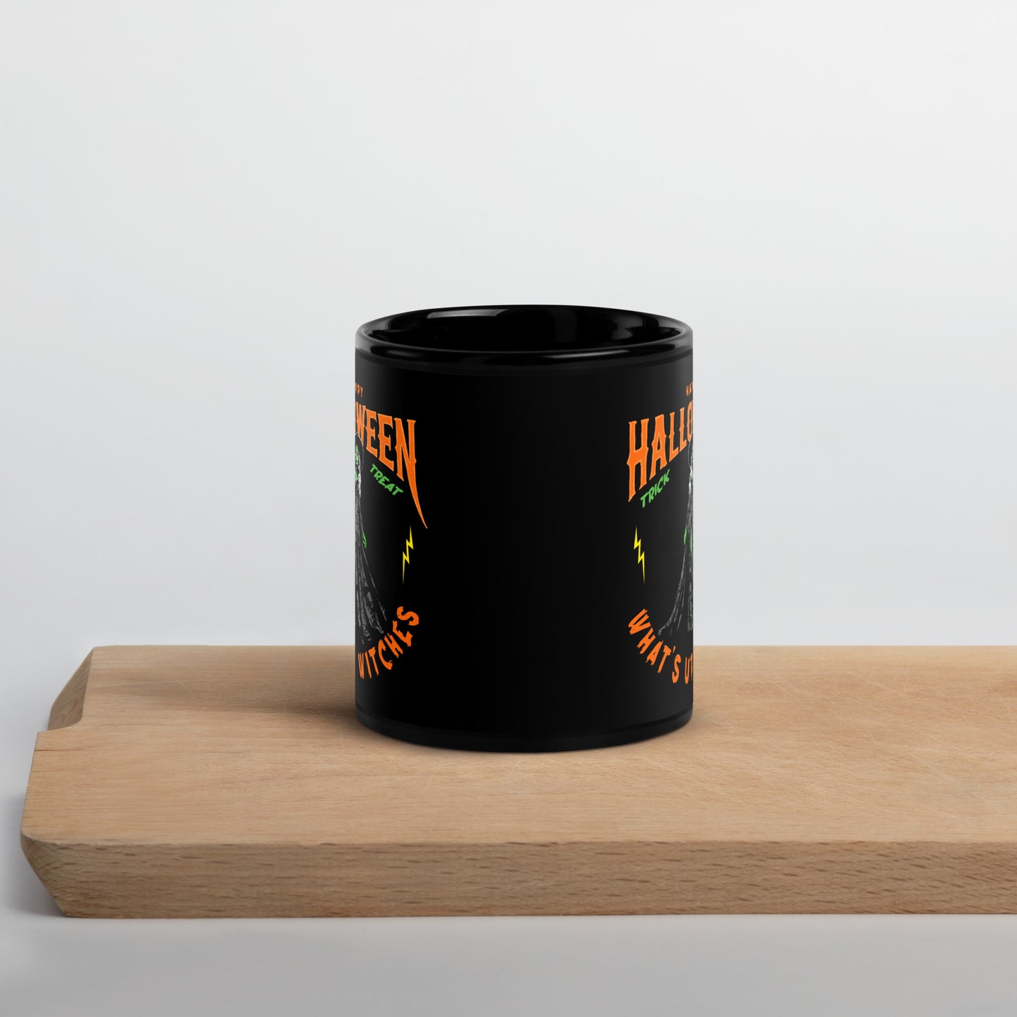 Halloween What up Witches Black Glossy Mug