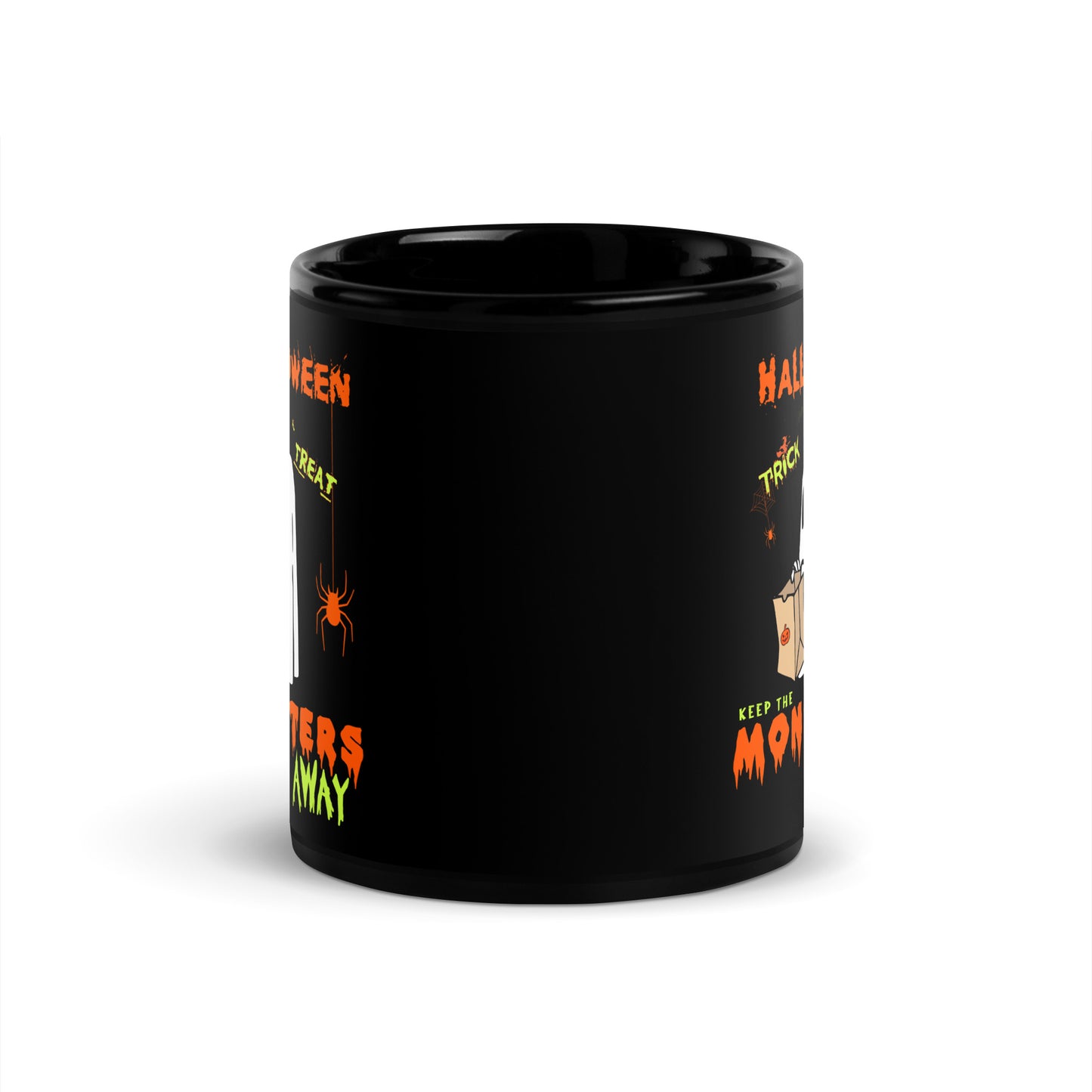 Halloween Trick or Treat Black Glossy Mug