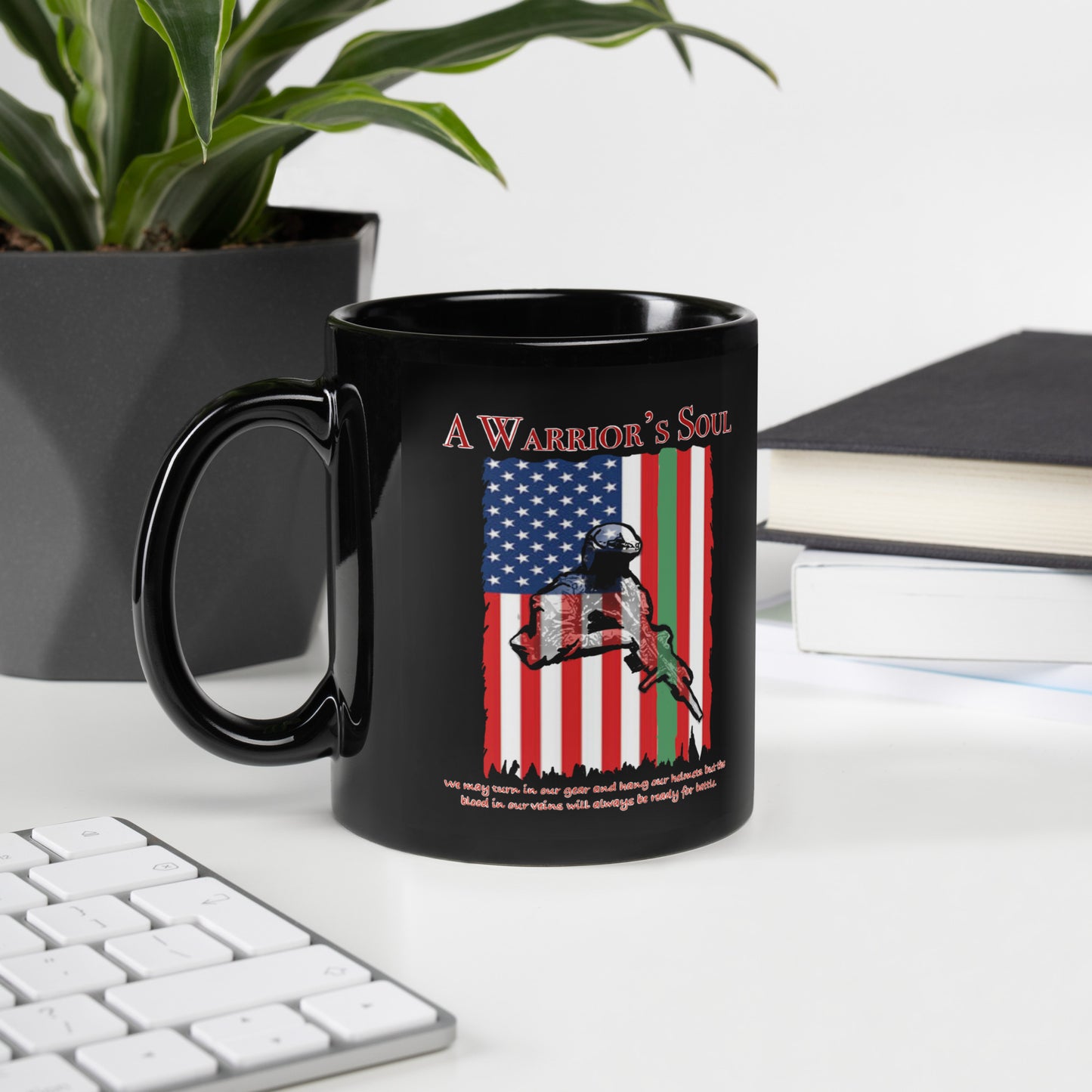 A Warrior’s Soul Black Glossy Mug