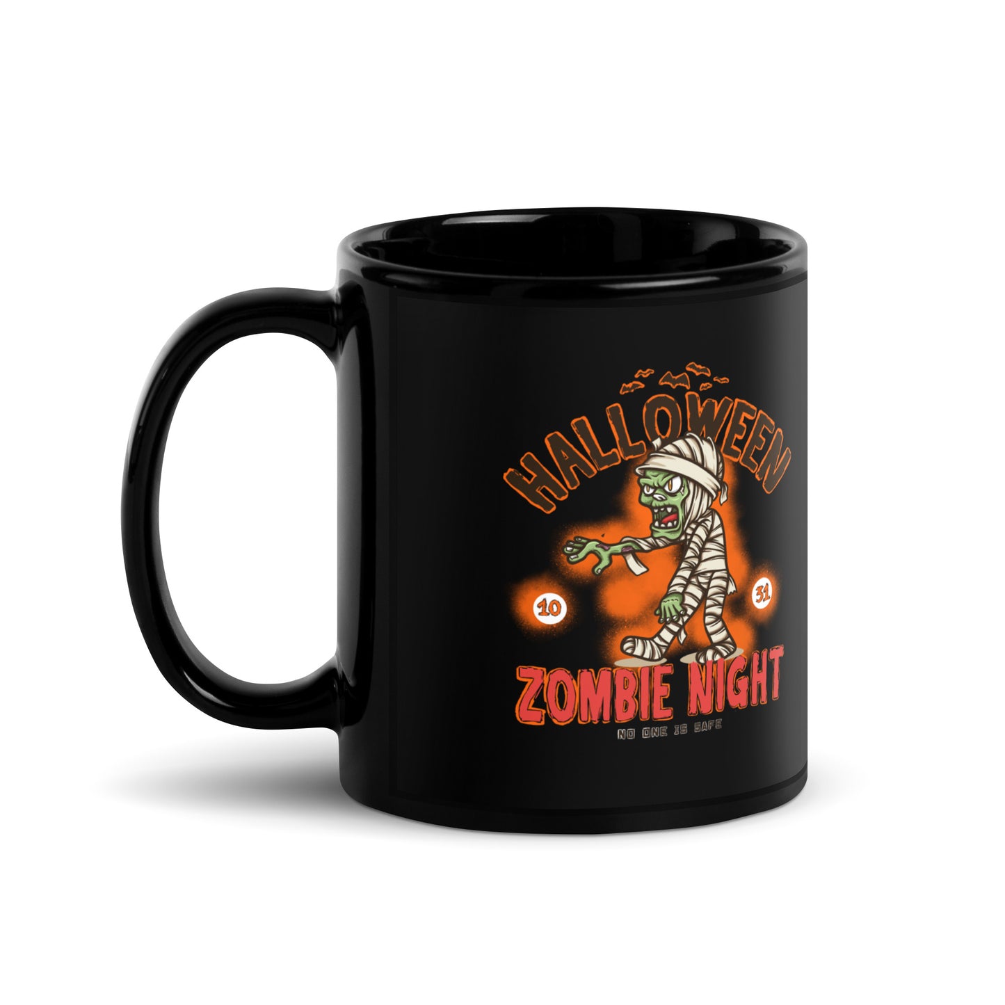 Halloween Zombie Night Black Glossy Mug
