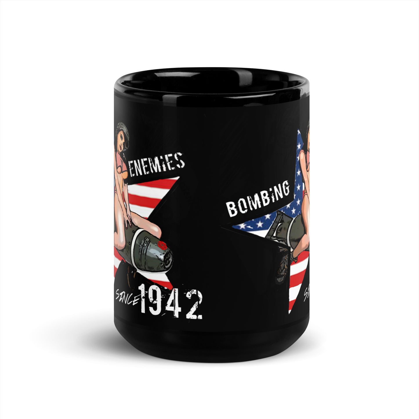 Bombing Enemies Black Glossy Mug