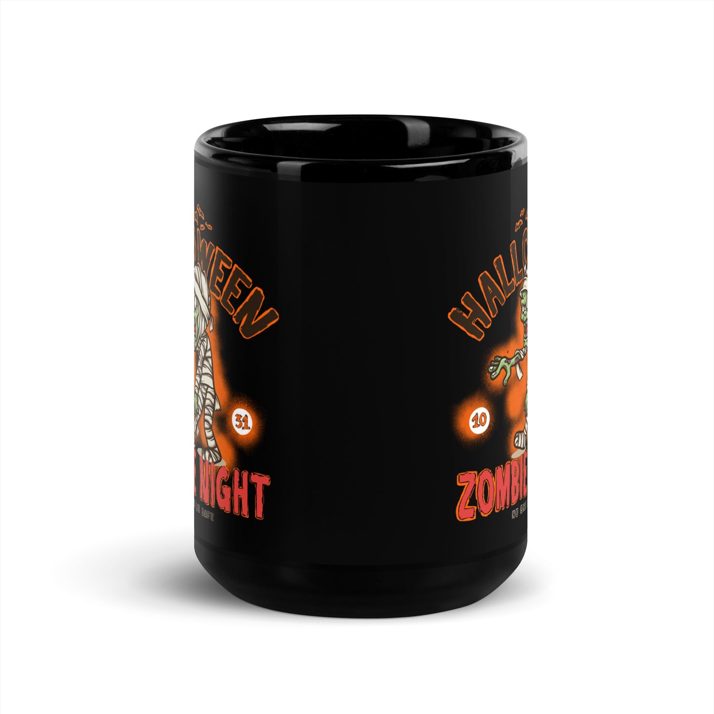 Halloween Zombie Night Black Glossy Mug