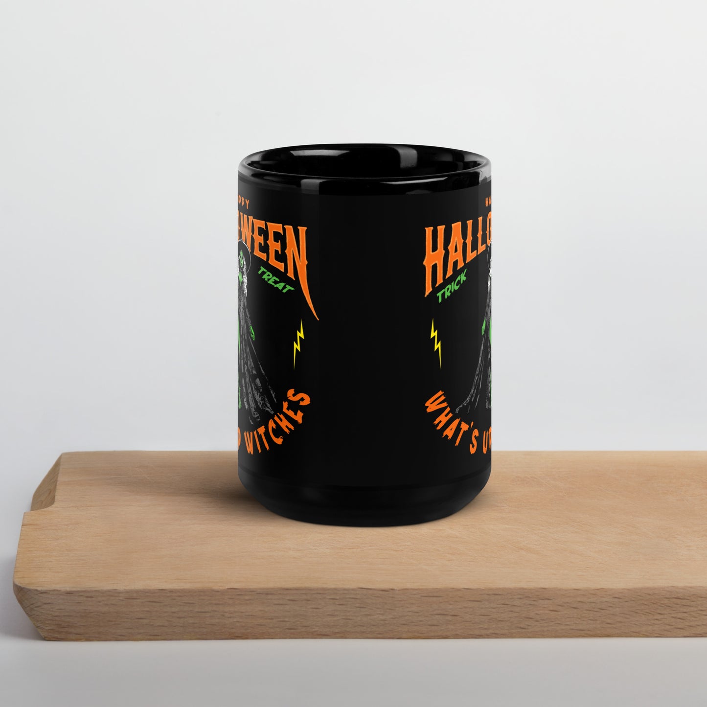 Halloween What up Witches Black Glossy Mug