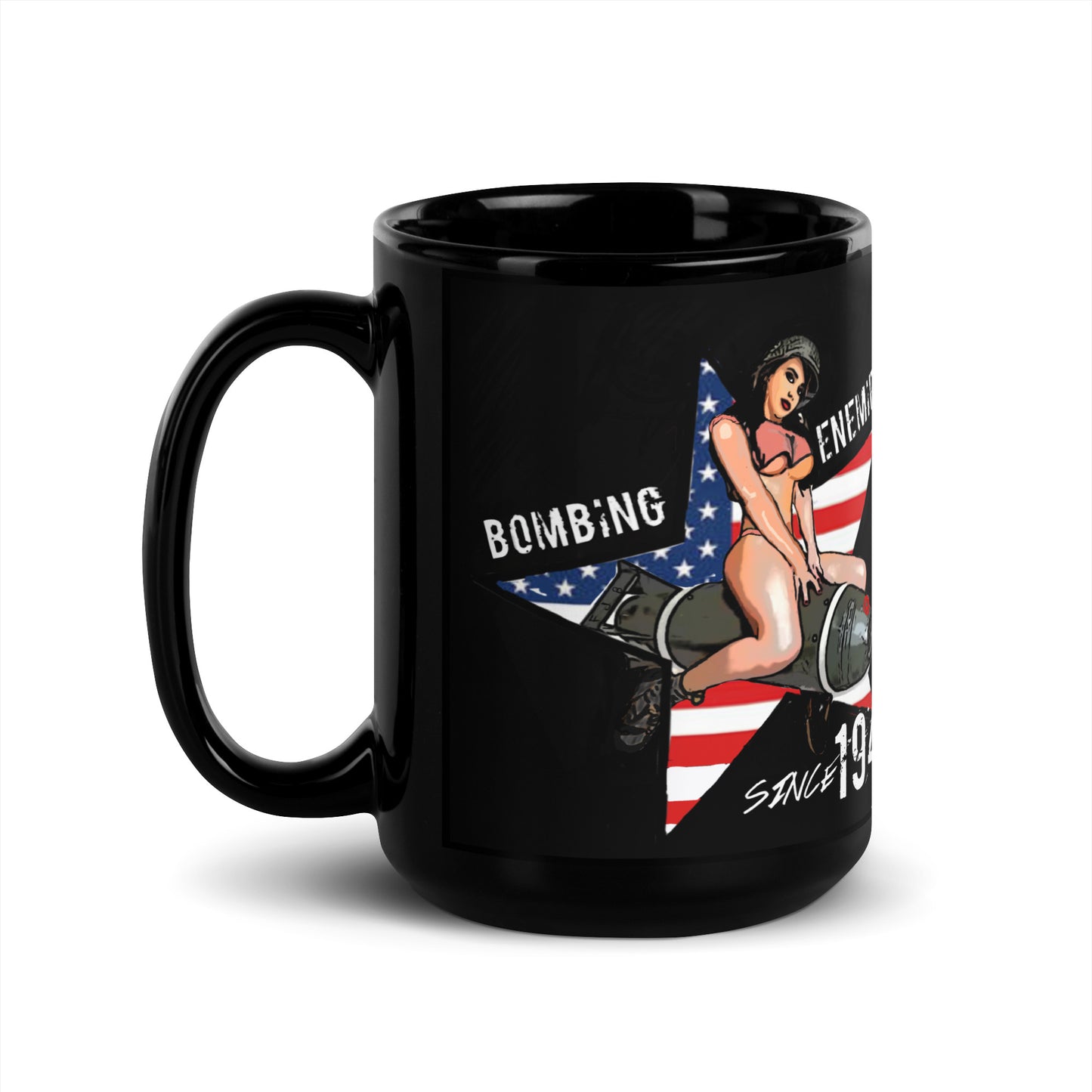 Bombing Enemies Black Glossy Mug
