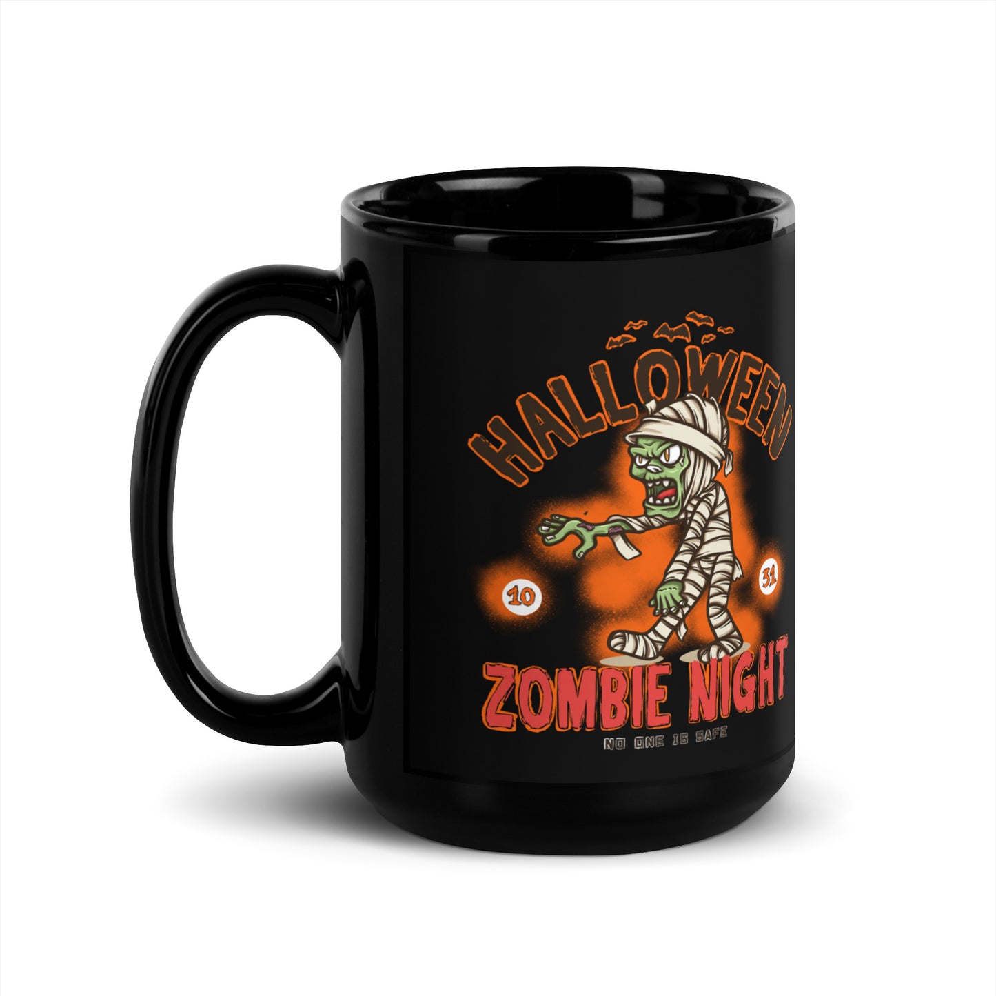 Halloween Zombie Night Black Glossy Mug