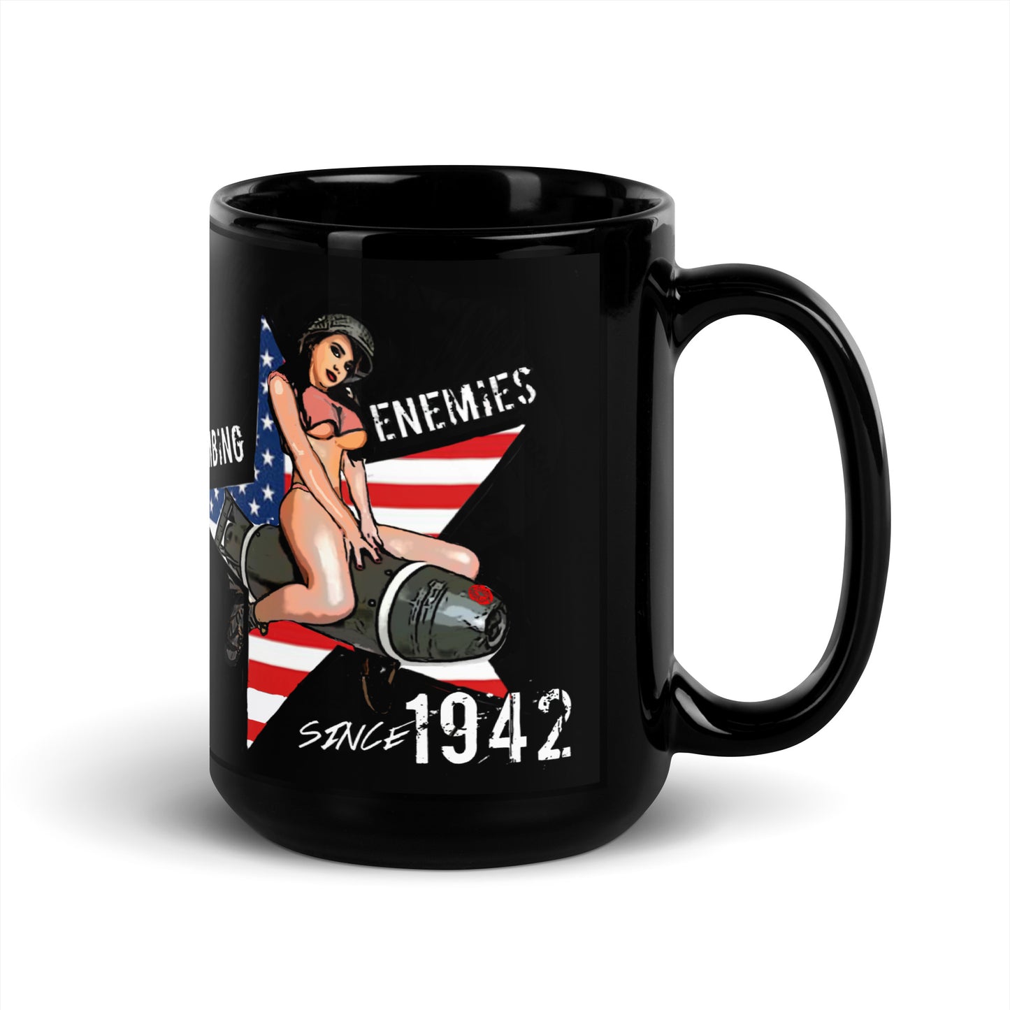 Bombing Enemies Black Glossy Mug