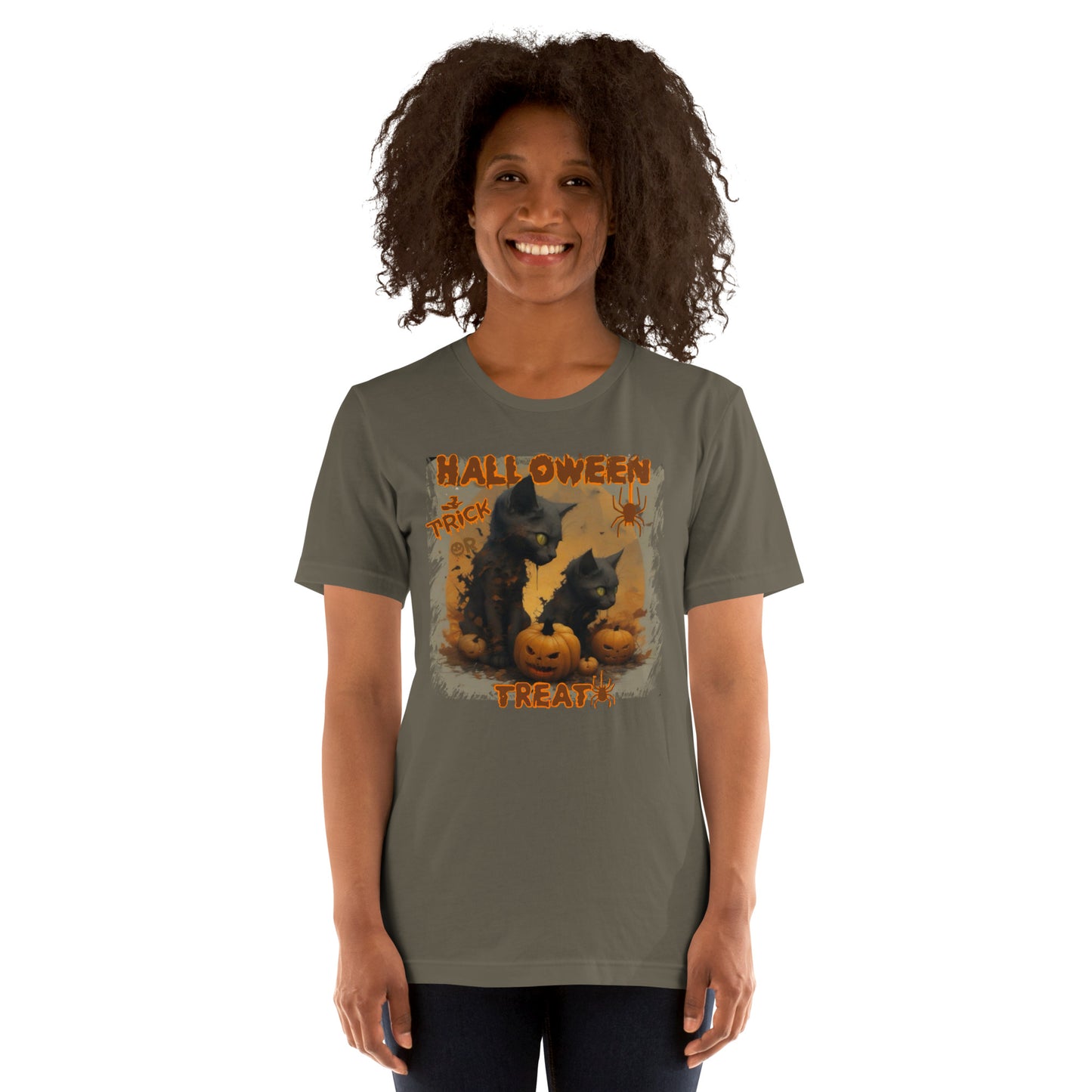 Halloween Cats trick or treat Unisex t-shirt