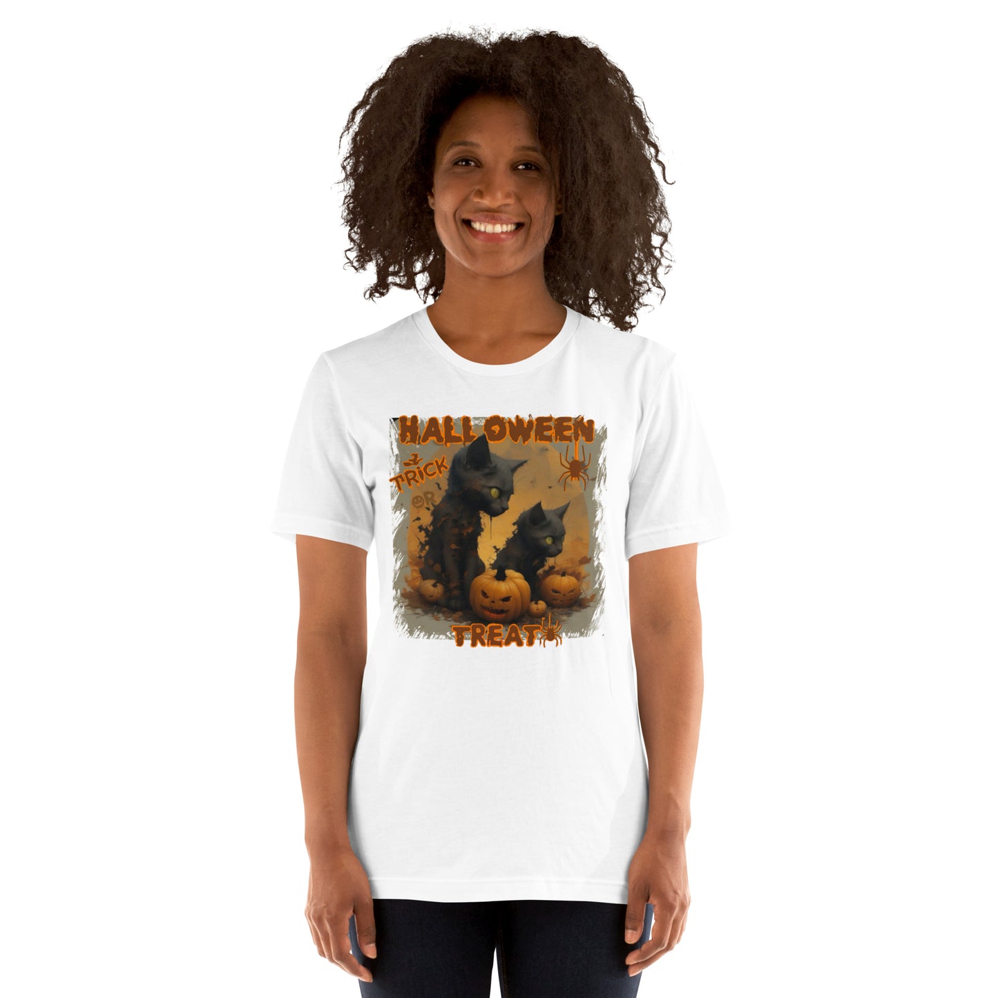 Halloween Cats trick or treat Unisex t-shirt