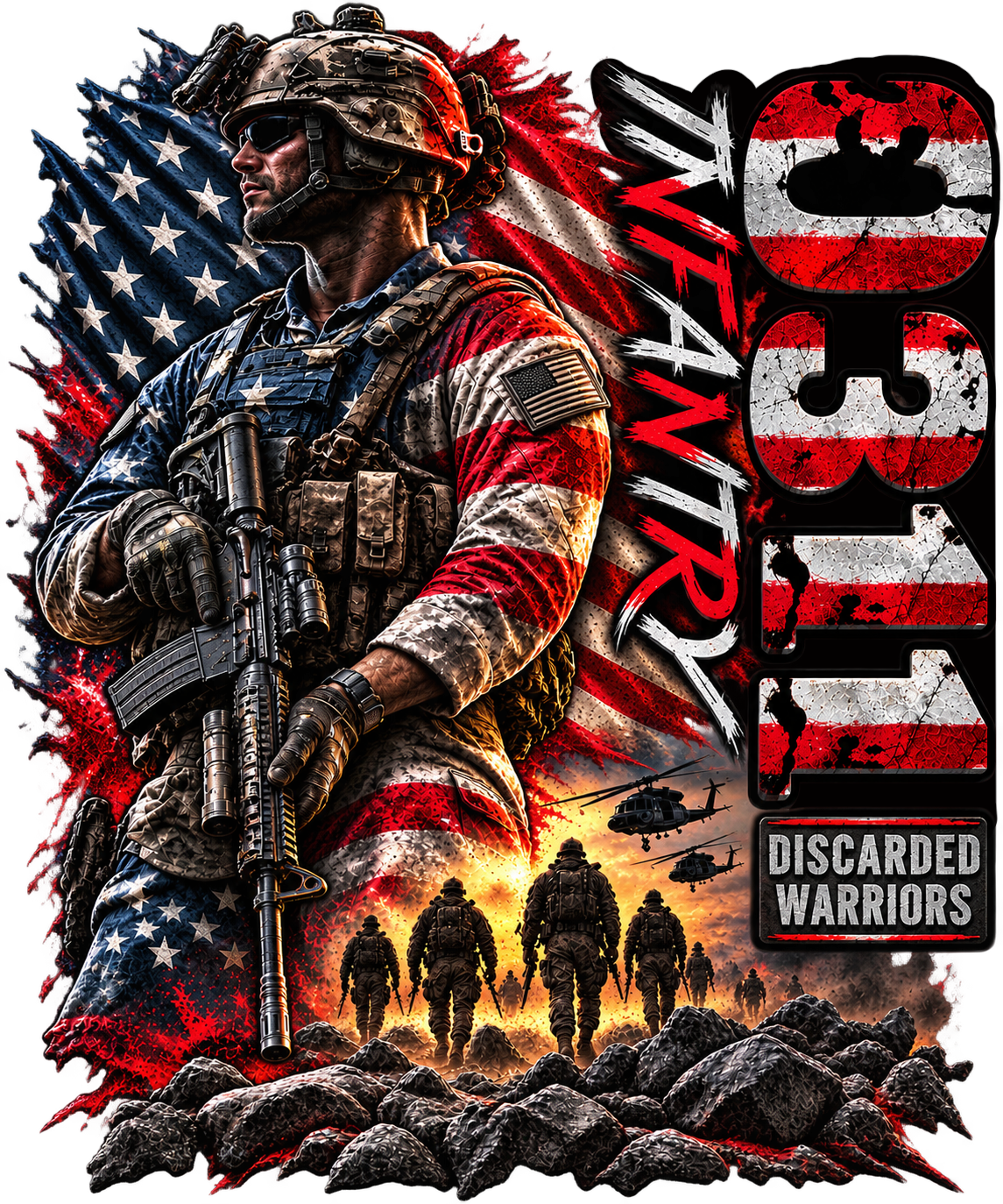 Discarded Warriors American Flag Skull Gift Card