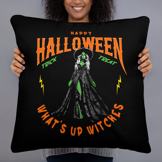Halloween What up WitchesBasic Pillow