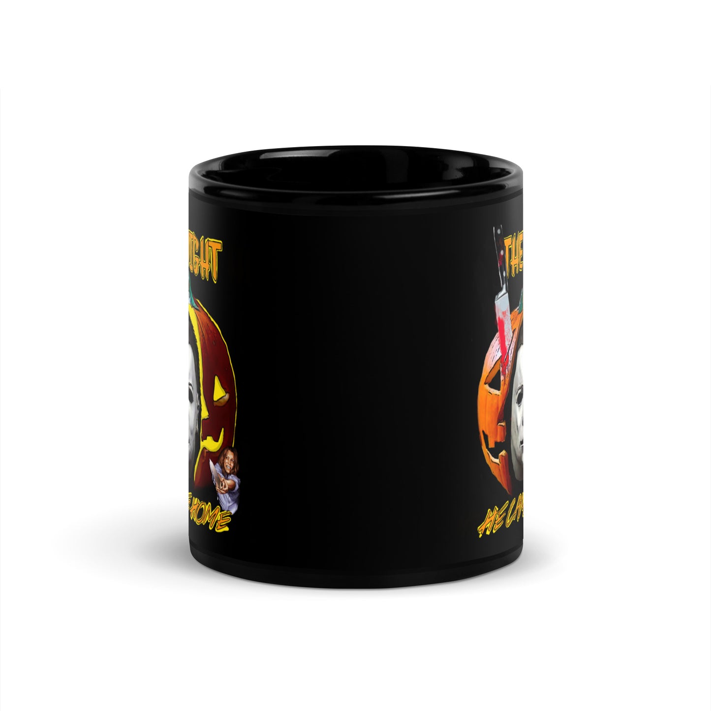 Halloween The Night He Came Home Black Glossy Mug