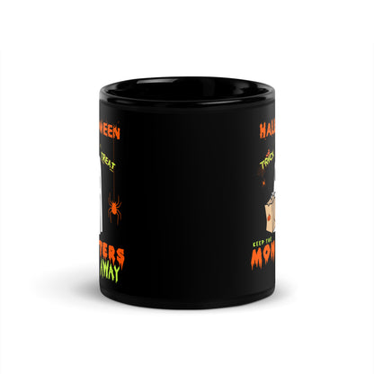 Halloween Trick or Treat Black Glossy Mug