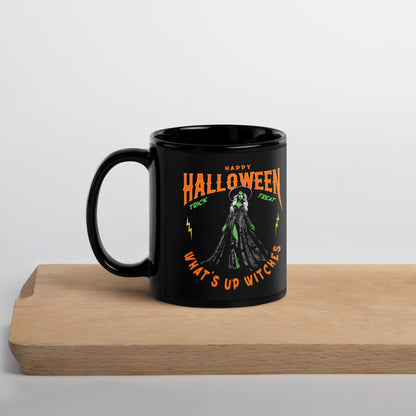Halloween What up Witches Black Glossy Mug