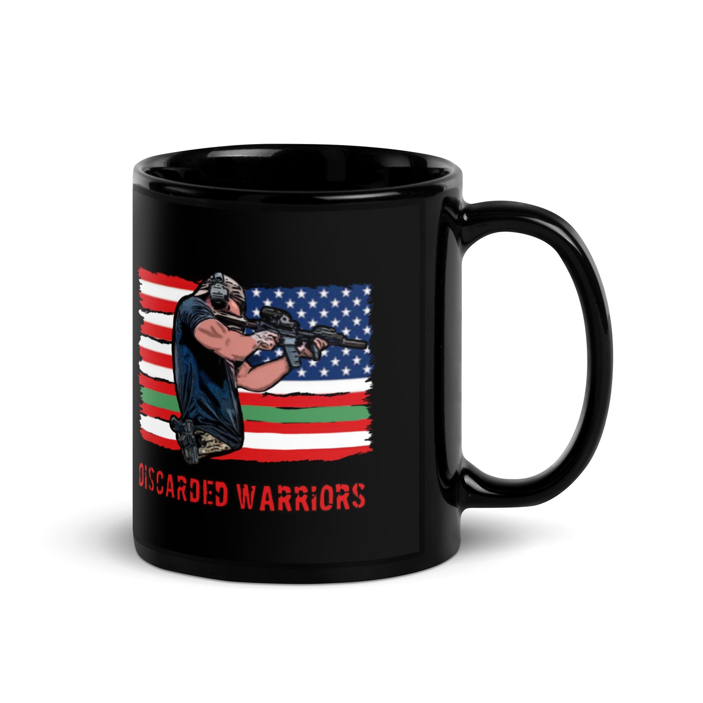 Discarded Warriors Flag Black Glossy Mug