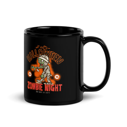 Halloween Zombie Night Black Glossy Mug