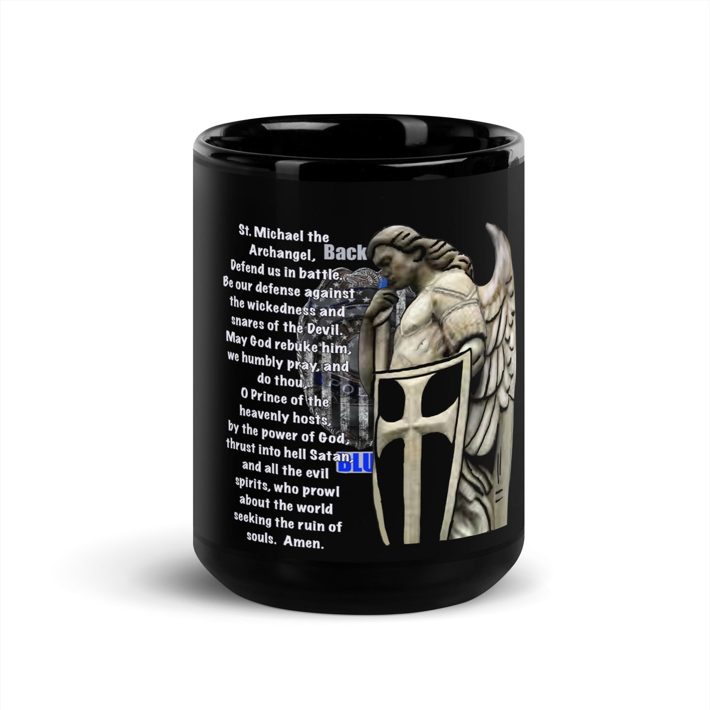 Back the Blue Black Glossy Mug