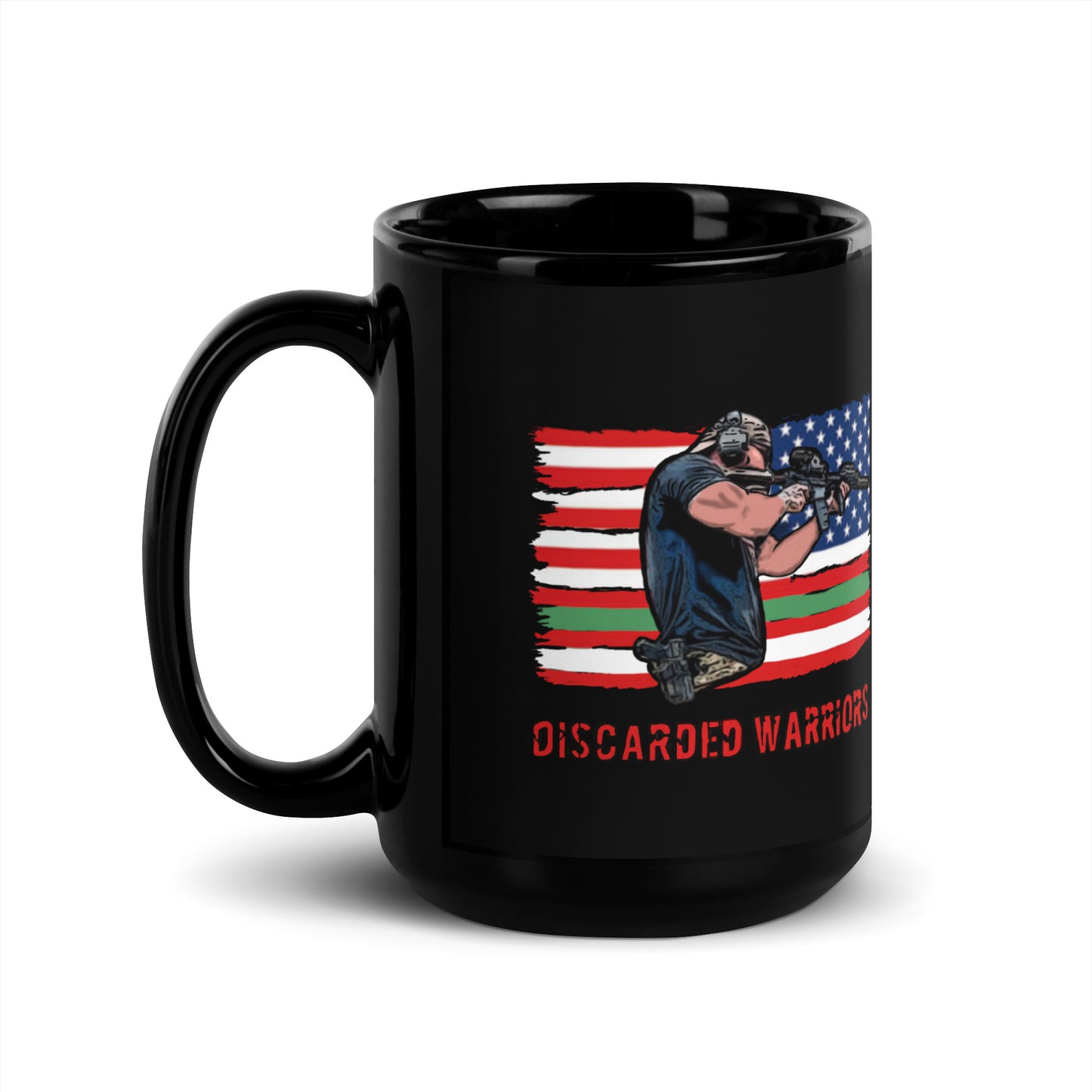 Discarded Warriors Flag Black Glossy Mug