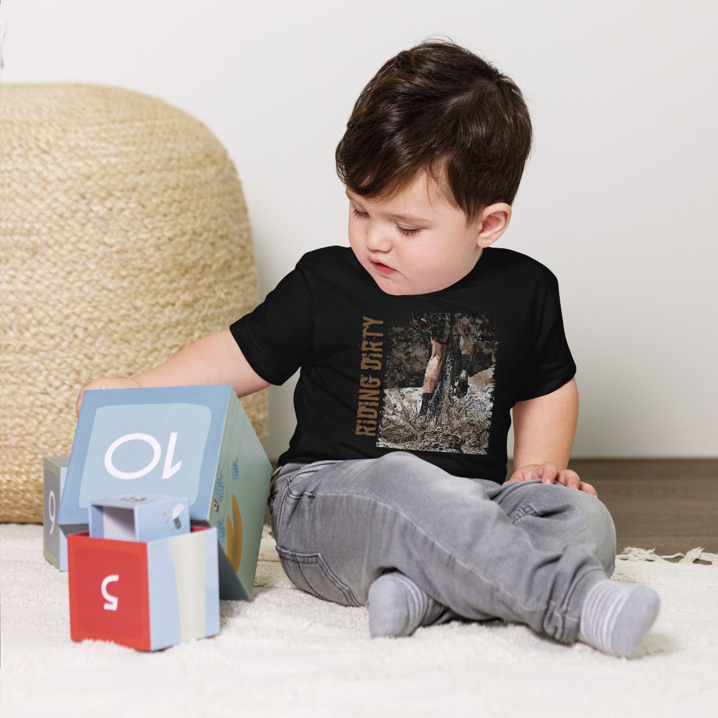 Bike Riding Dirty Toddler Short Sleeve Tee