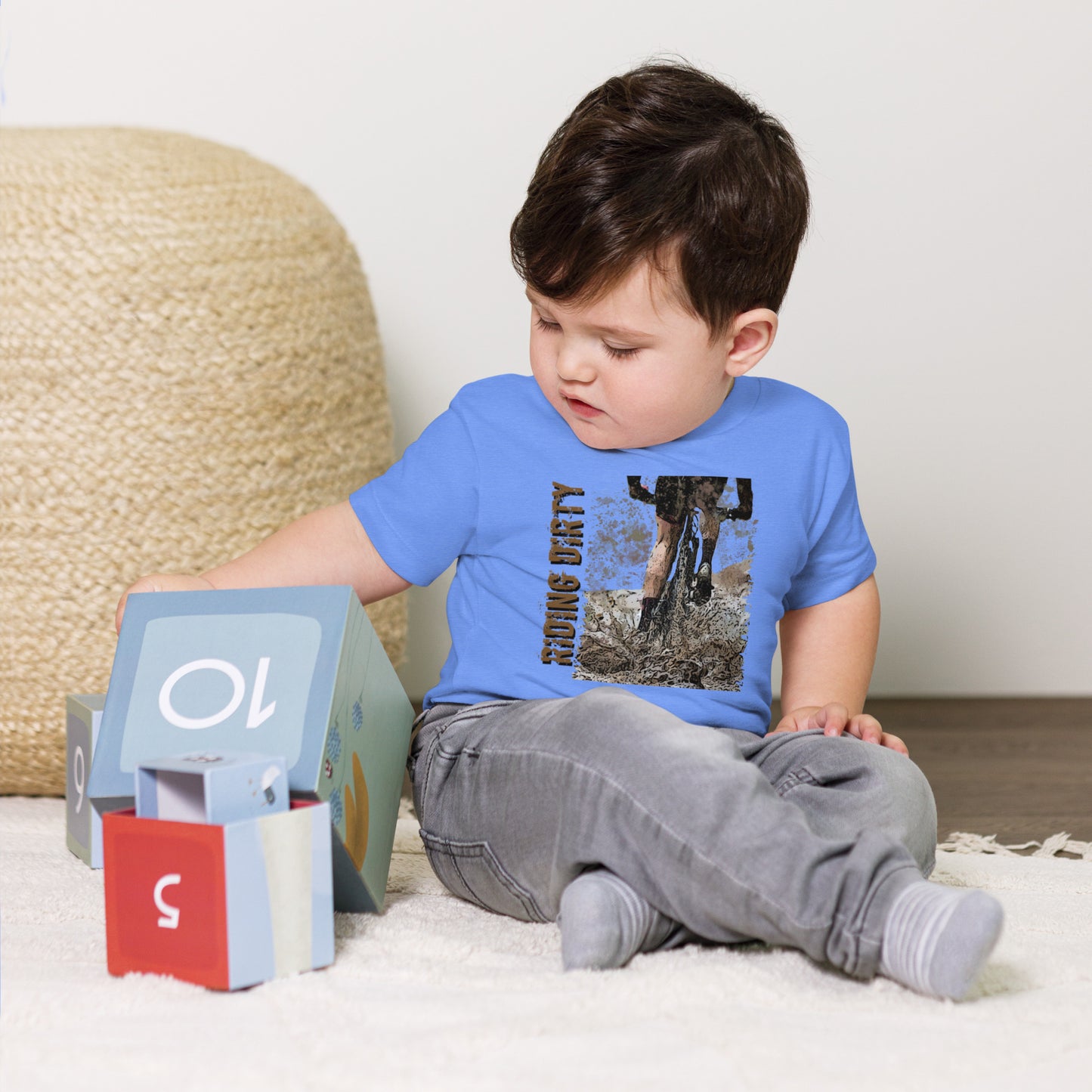 Bike Riding Dirty Toddler Short Sleeve Tee