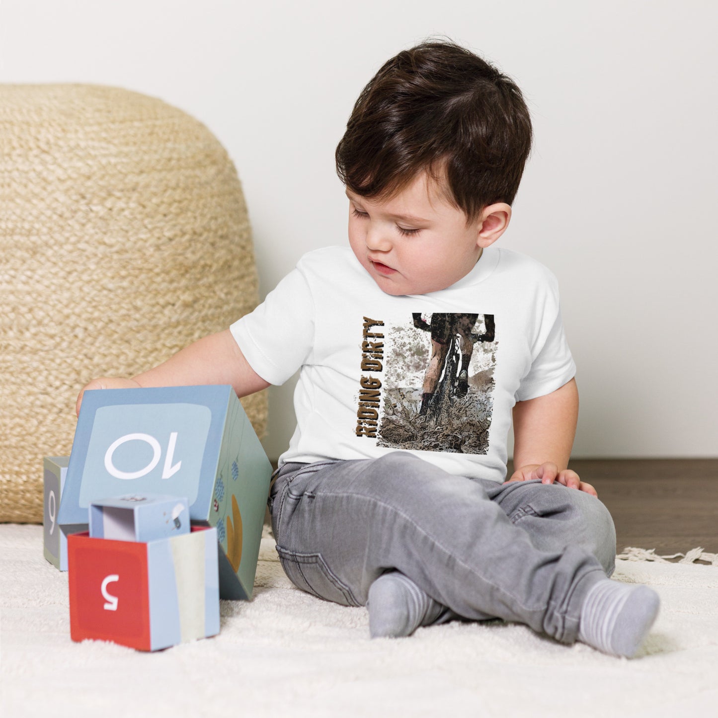 Bike Riding Dirty Toddler Short Sleeve Tee