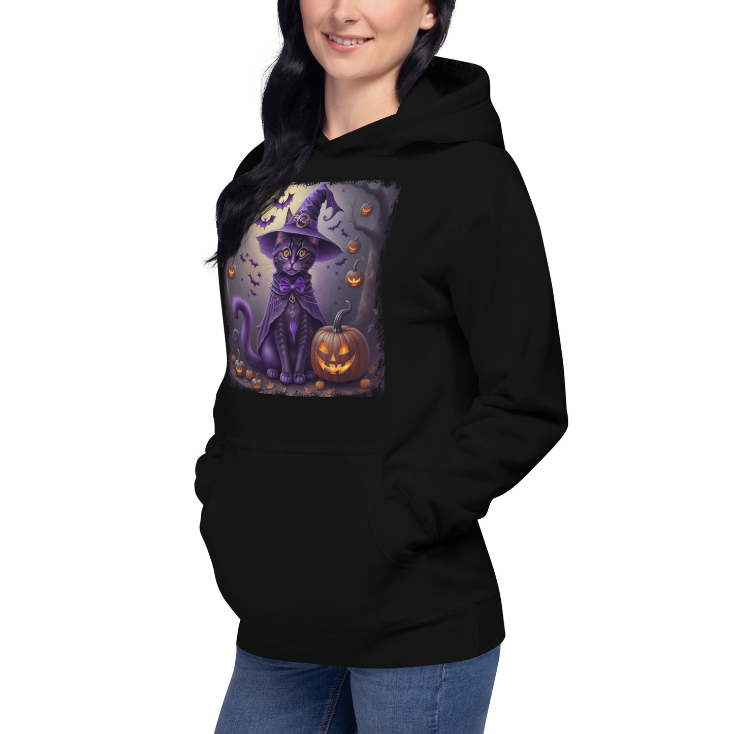 Halloween Purple Cat Unisex Hoodie