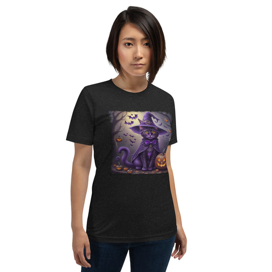 Halloween Purple Cat Unisex t-shirt