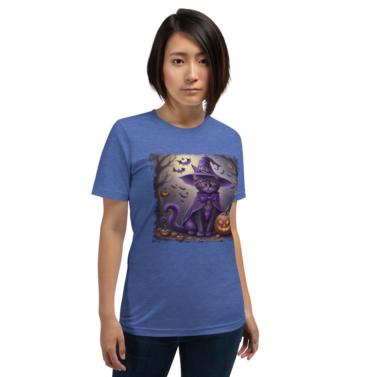 Halloween Purple Cat Unisex t-shirt