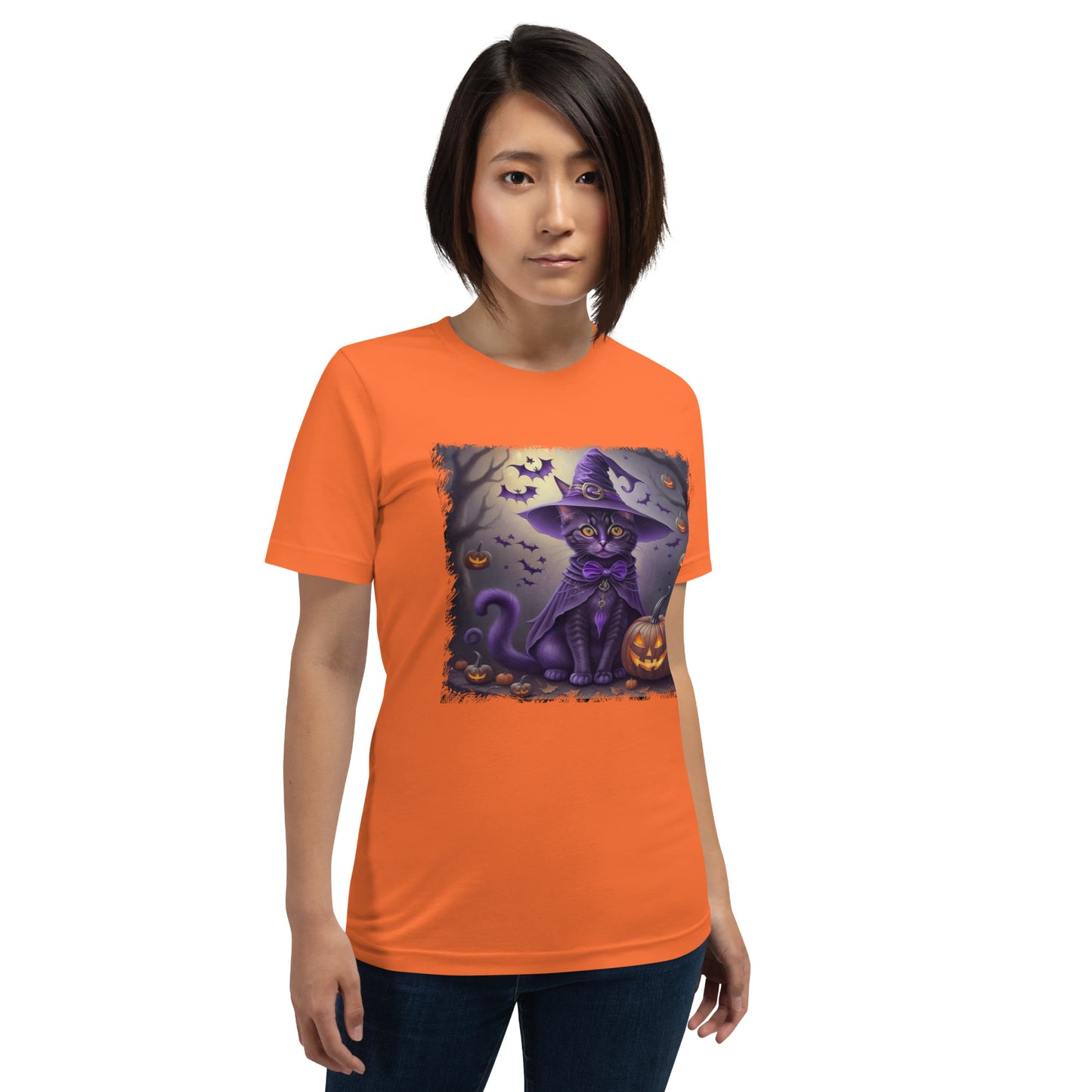 Halloween Purple Cat Unisex t-shirt