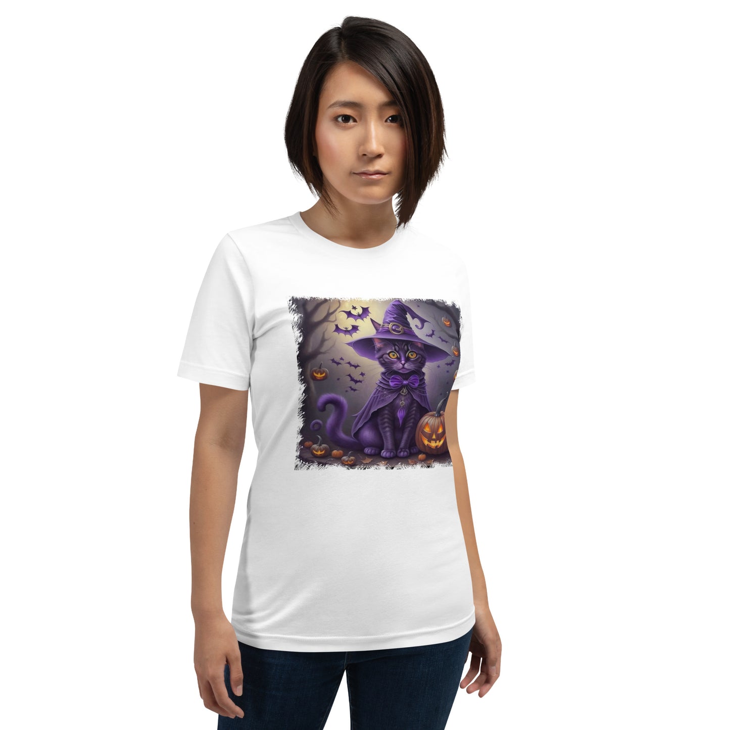 Halloween Purple Cat Unisex t-shirt