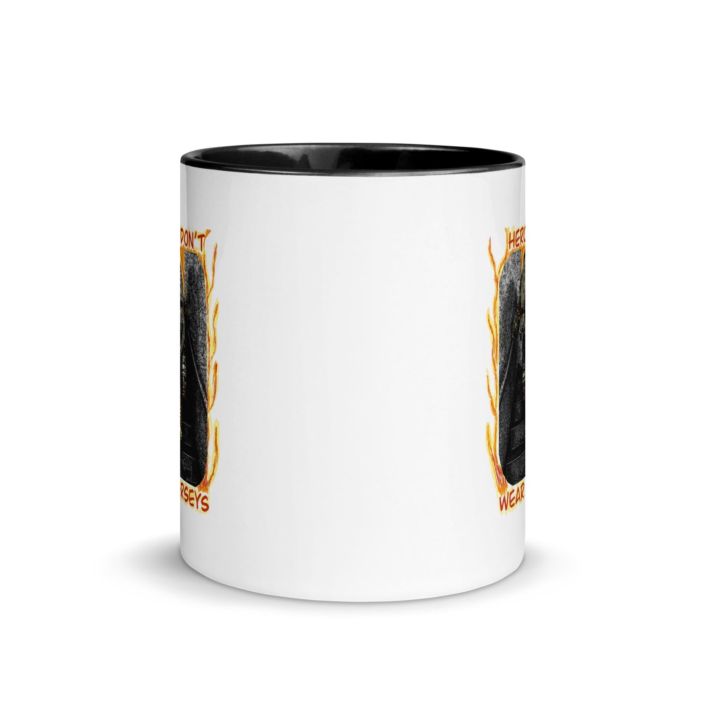 Firemen - Hero’s Don’t Wear Jerseys Mug with Color Inside