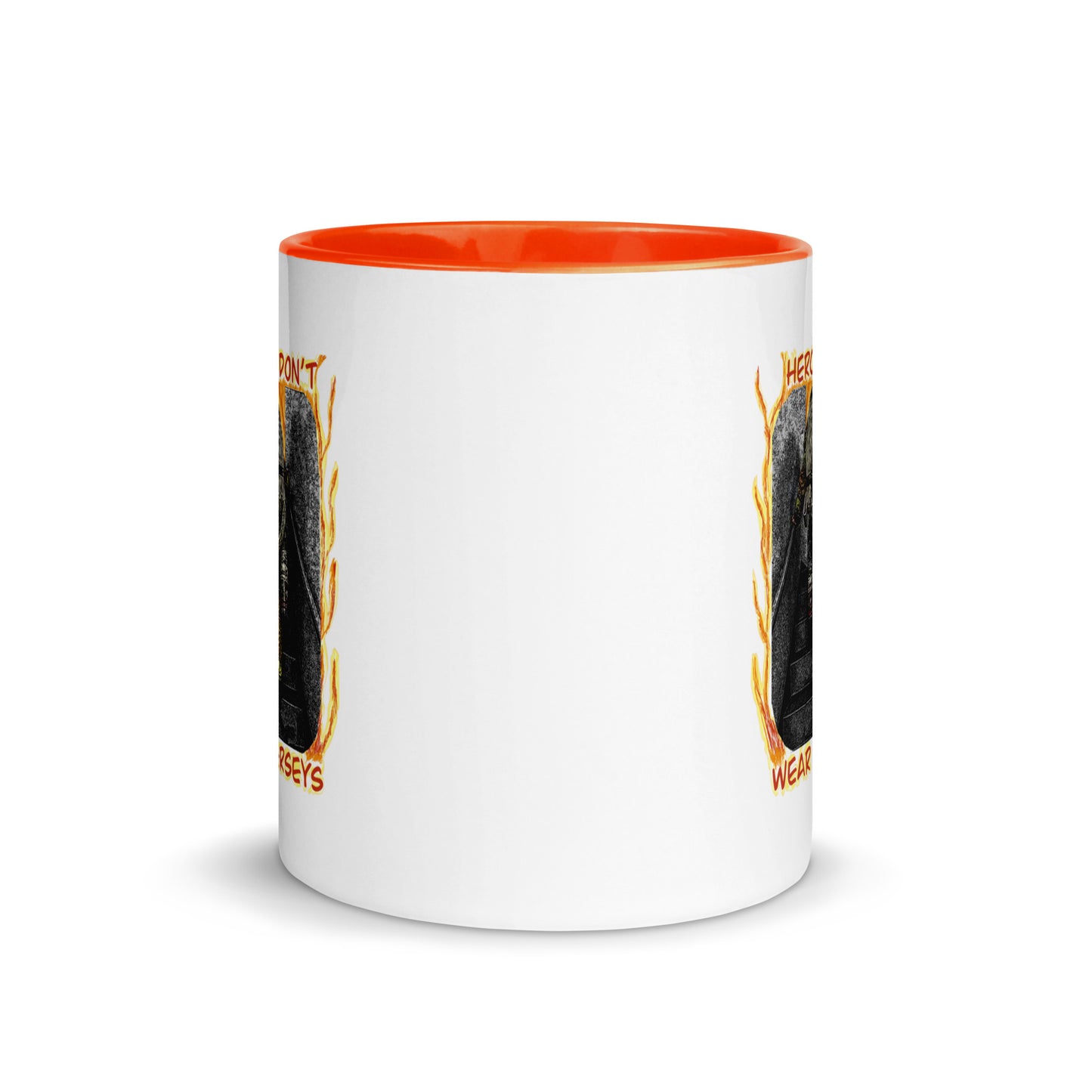 Firemen - Hero’s Don’t Wear Jerseys Mug with Color Inside