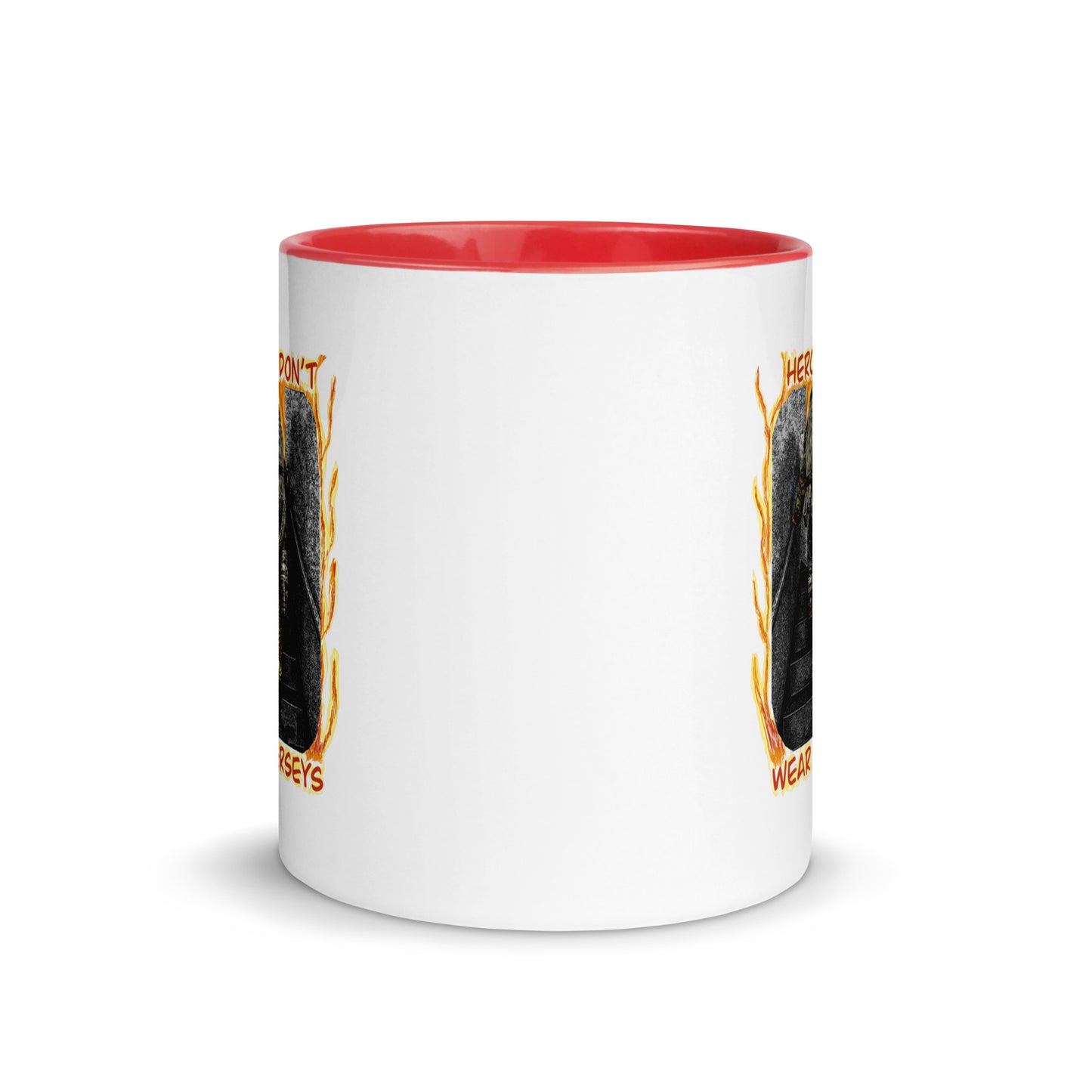 Firemen - Hero’s Don’t Wear Jerseys Mug with Color Inside