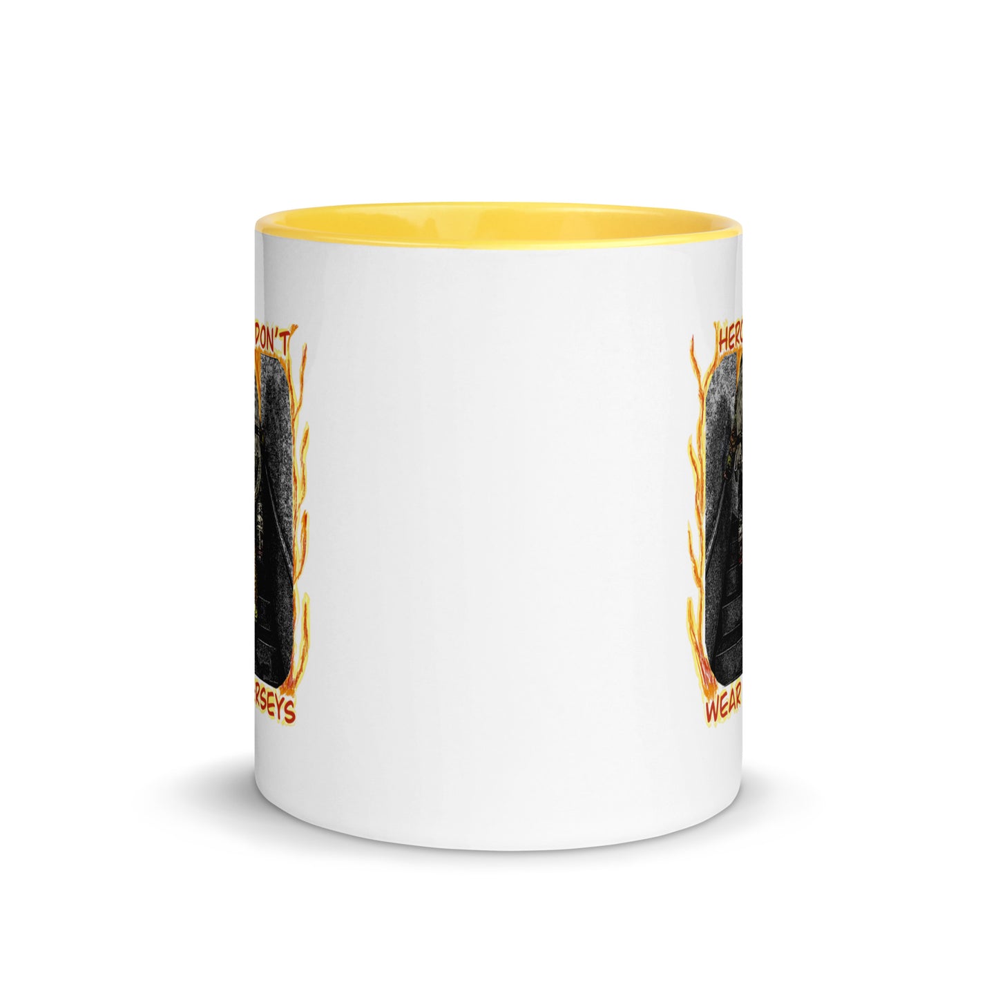 Firemen - Hero’s Don’t Wear Jerseys Mug with Color Inside