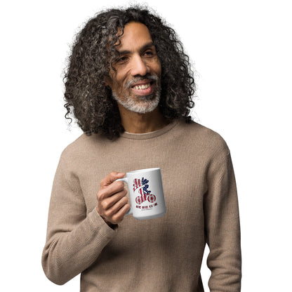 Bike Flag White glossy mug