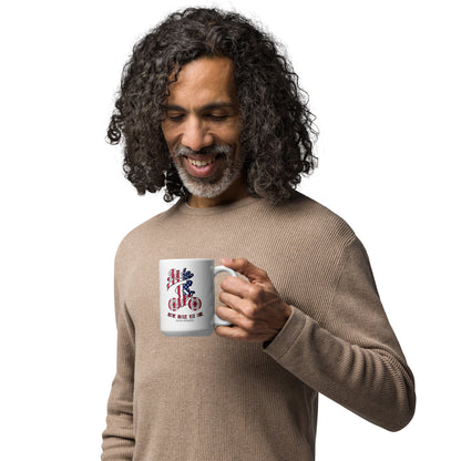 Bike Flag White glossy mug