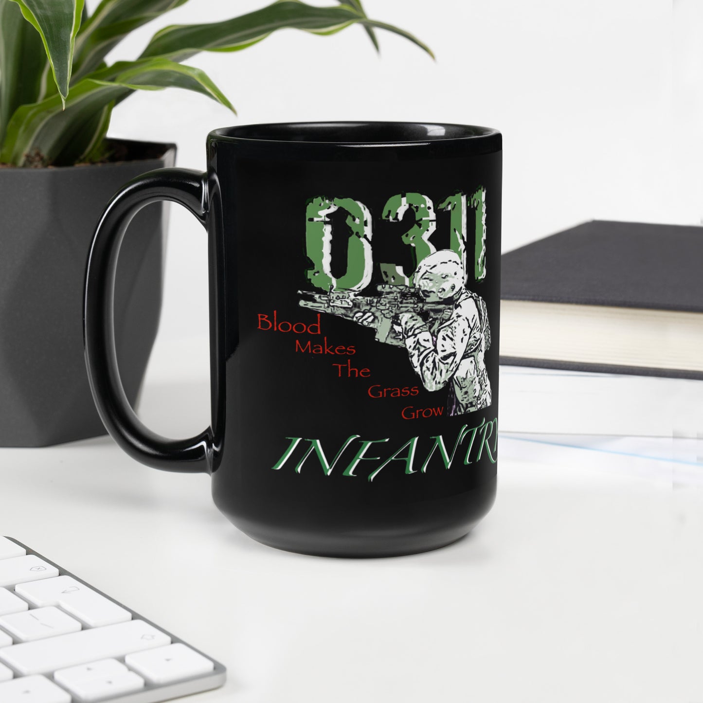 0311 Blood Makes the Grass Grow Black Glossy Mug